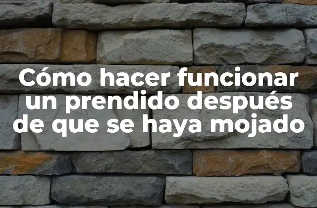 Cómo Hacer Funcionar un Prendido Después de que Se Haya Mojado