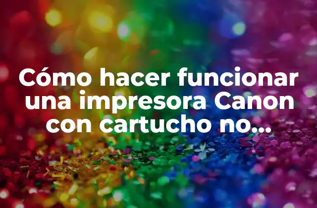 Cómo Hacer Funcionar una Impresora Canon con Cartucho No Original