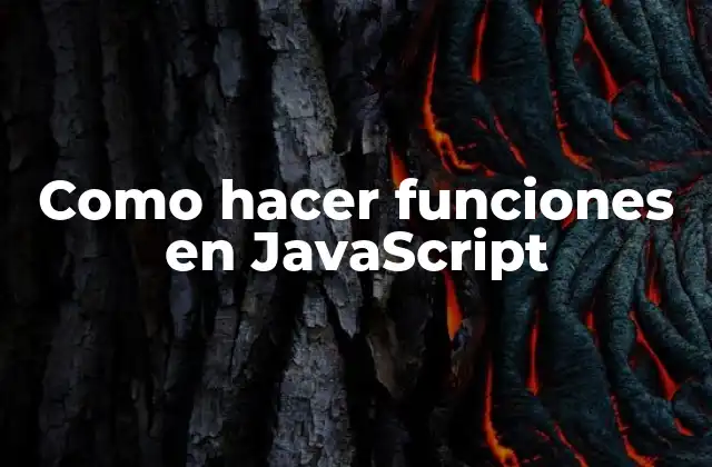 Como Hacer Funciones en Javascript