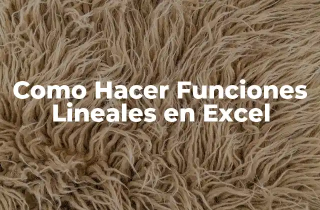 Como Hacer Funciones Lineales en Excel