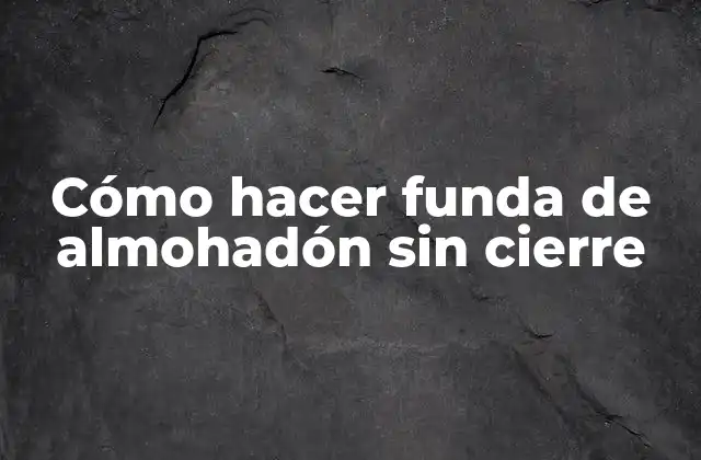 Cómo Hacer Funda de Almohadón sin Cierre