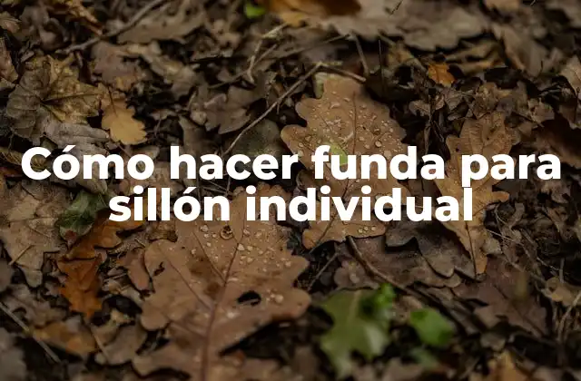 Cómo Hacer Funda para Sillón Individual