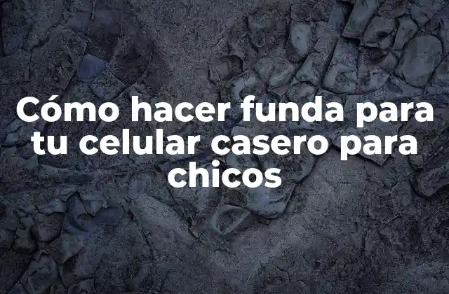 Cómo Hacer Funda para Tu Celular Casero para Chicos