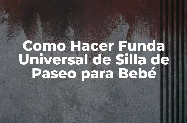 Como Hacer Funda Universal de Silla de Paseo para Bebé