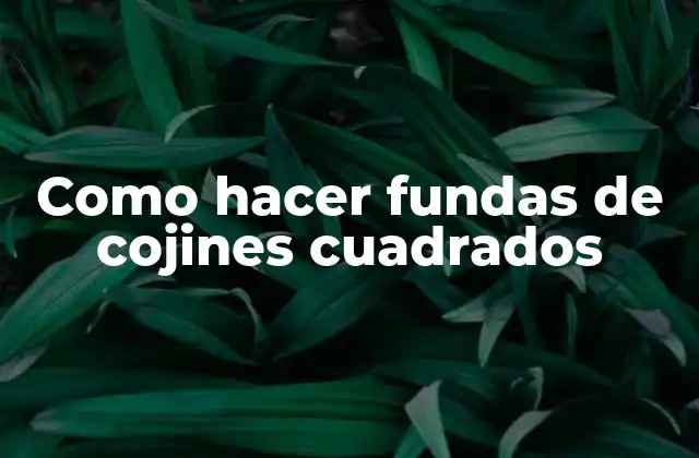 Como Hacer Fundas de Cojines Cuadrados