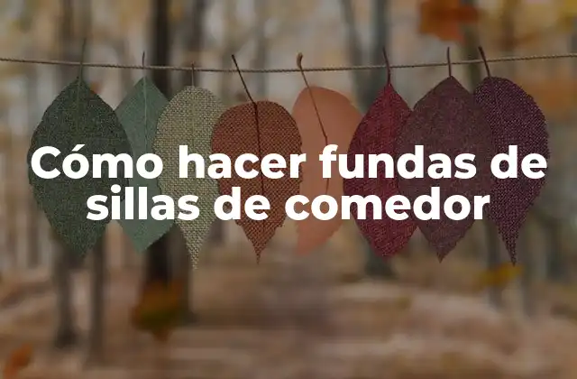 Cómo Hacer Fundas de Sillas de Comedor