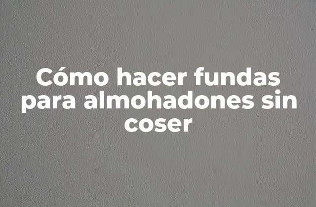 Cómo Hacer Fundas para Almohadones sin Coser 2 Cómo hacer fundas para almohadones sin coser