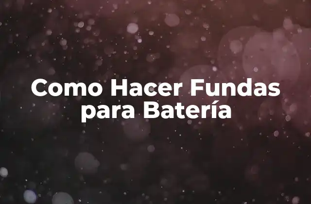 Como Hacer Fundas para Batería