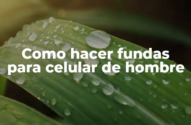 Como Hacer Fundas para Celular de Hombre