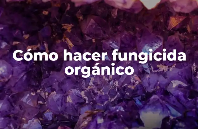 Cómo Hacer Fungicida Orgánico