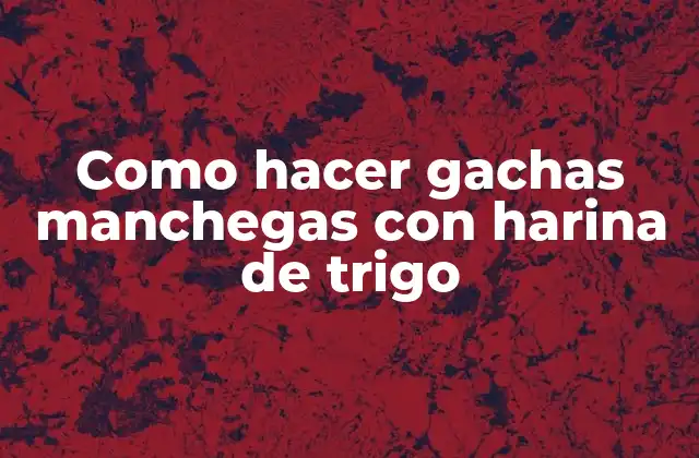Como Hacer Gachas Manchegas con Harina de Trigo