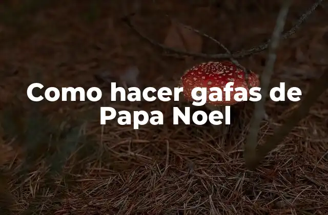 Como Hacer Gafas de Papa Noel