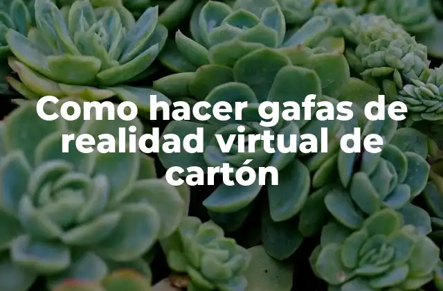 Como Hacer Gafas de Realidad Virtual de Cartón