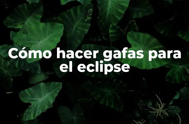Cómo Hacer Gafas para el Eclipse