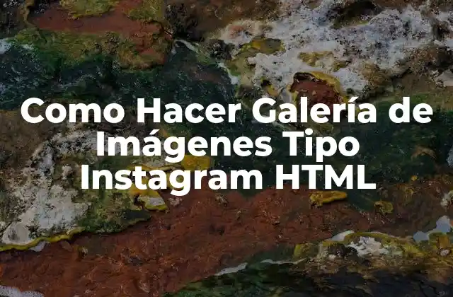 Como Hacer Galería de Imágenes Tipo Instagram Html
