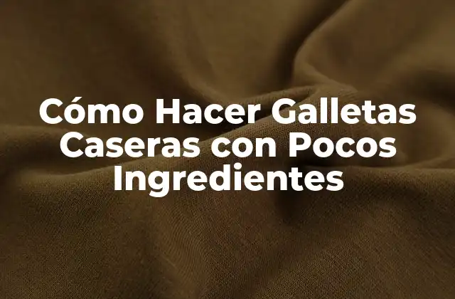 Cómo Hacer Galletas Caseras con Pocos Ingredientes