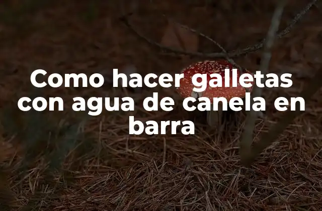 Como Hacer Galletas con Agua de Canela en Barra