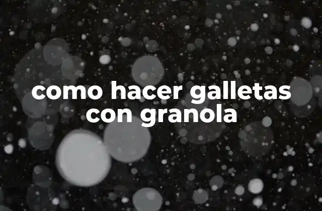 Como Hacer Galletas con Granola