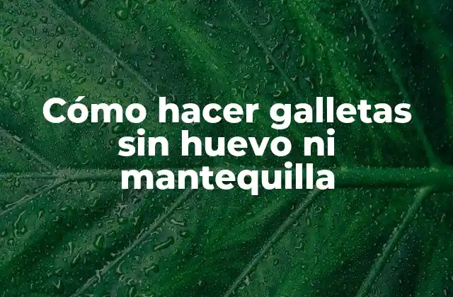 Cómo Hacer Galletas sin Huevo ni Mantequilla