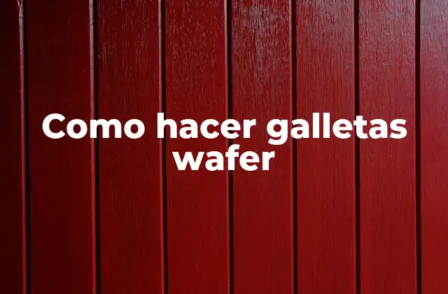 Como Hacer Galletas Wafer