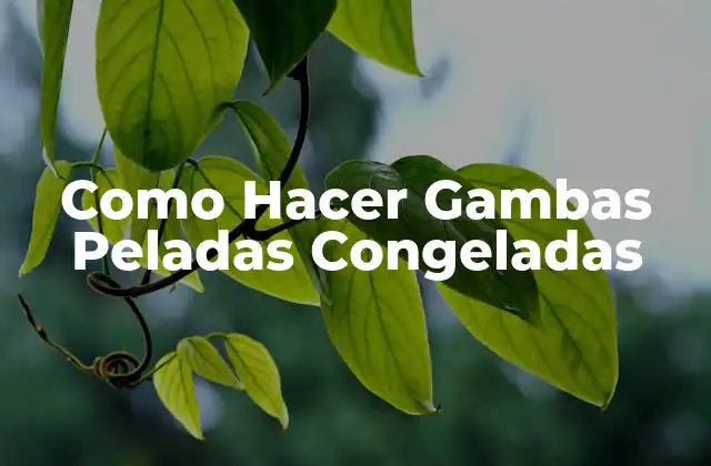 Como Hacer Gambas Peladas Congeladas