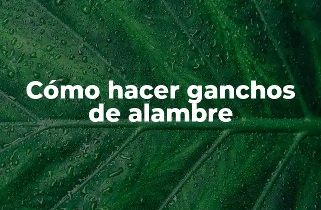 Cómo hacer ganchos de alambre