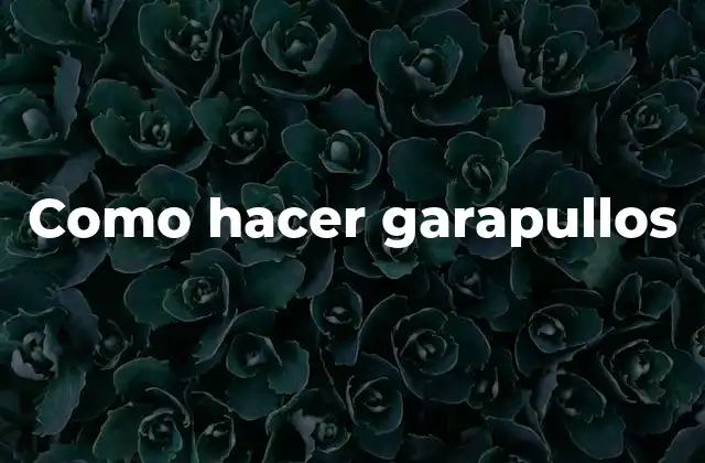 Como Hacer Garapullos