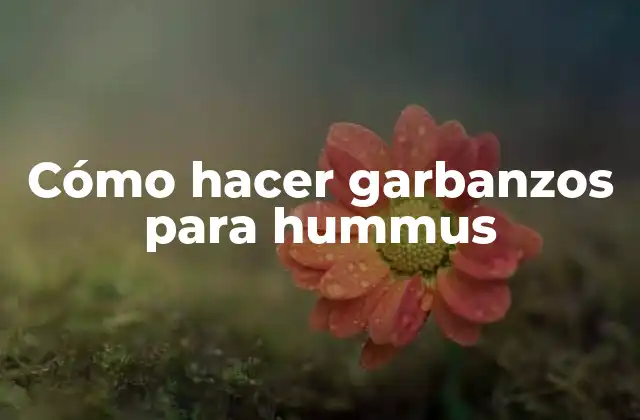 Cómo Hacer Garbanzos para Hummus 2 Cómo hacer garbanzos para hummus