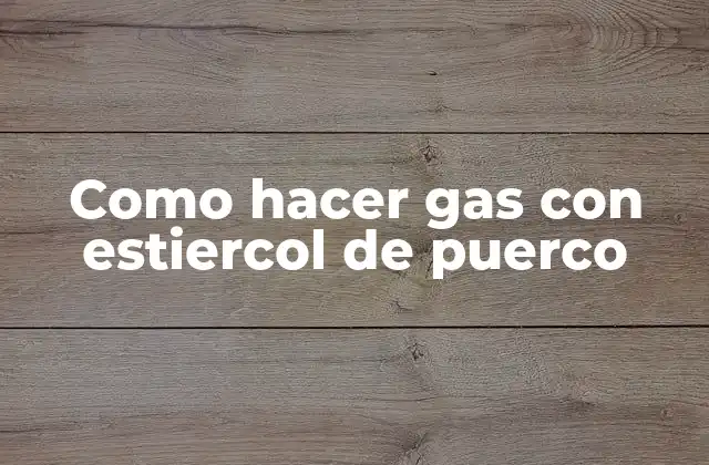 Como Hacer Gas con Estiercol de Puerco