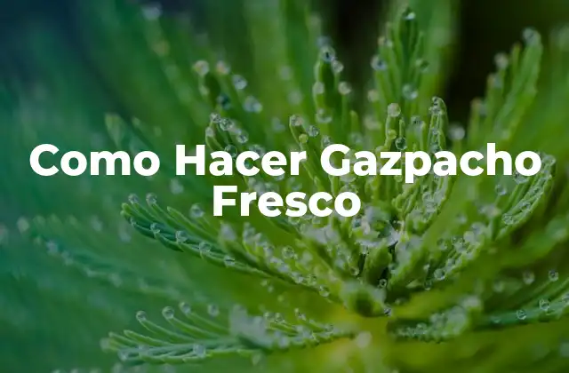 Como Hacer Gazpacho Fresco