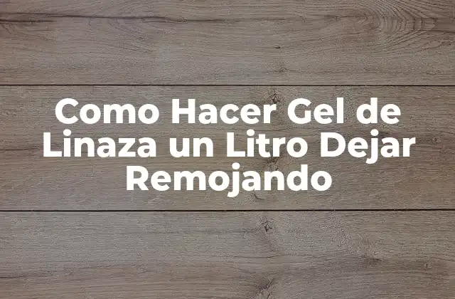 Como Hacer Gel de Linaza un Litro Dejar Remojando