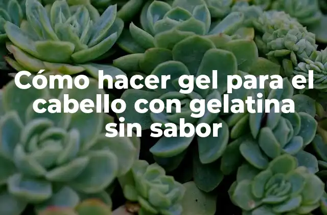 Cómo Hacer Gel para el Cabello con Gelatina sin Sabor
