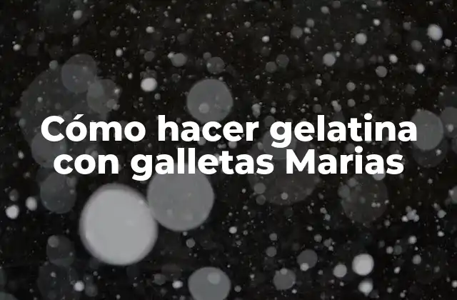 Cómo Hacer Gelatina con Galletas Marias