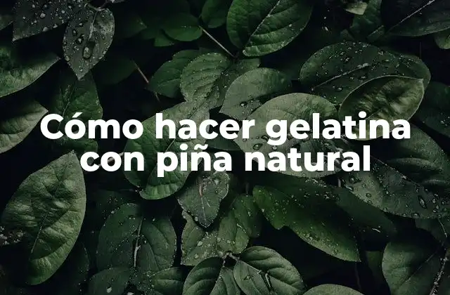 Cómo Hacer Gelatina con Piña Natural