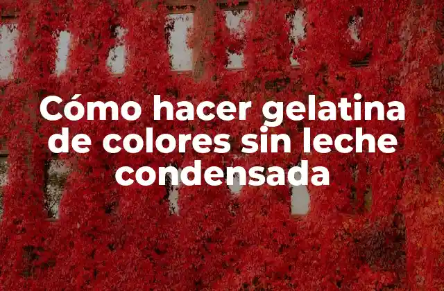 Cómo Hacer Gelatina de Colores sin Leche Condensada