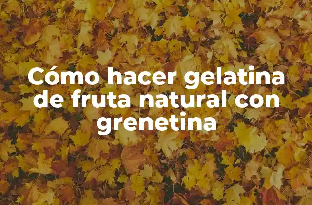 Cómo Hacer Gelatina de Fruta Natural con Grenetina 2 ¿Qué es la grenetina y para qué sirve en la gelatina de fruta natural?
