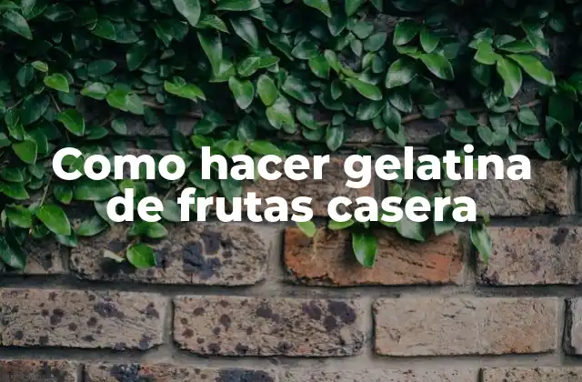 Como Hacer Gelatina de Frutas Casera