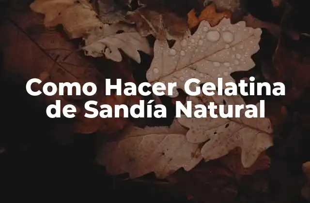 Como Hacer Gelatina de Sandía Natural