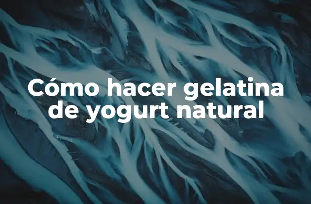 Cómo Hacer Gelatina de Yogurt Natural
