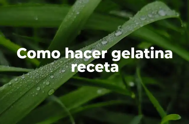 Como Hacer Gelatina Receta