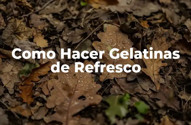 Como Hacer Gelatinas de Refresco
