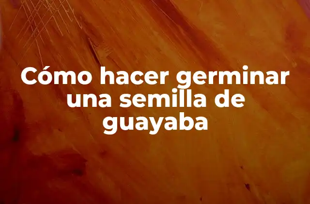 Cómo Hacer Germinar una Semilla de Guayaba