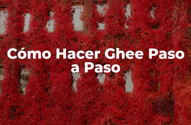 Cómo Hacer Ghee Paso a Paso
