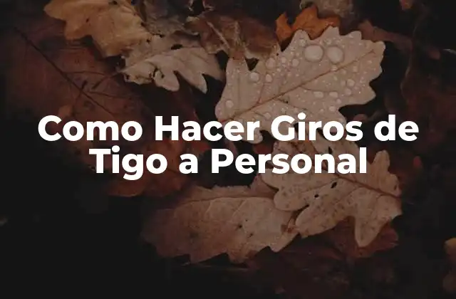 Como Hacer Giros de Tigo a Personal