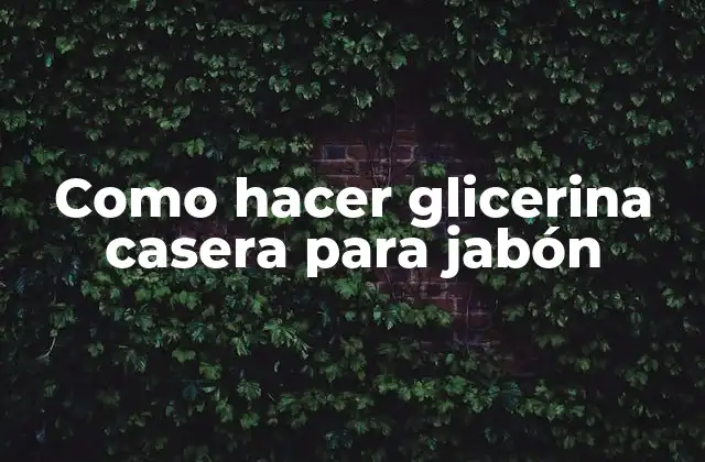 Como Hacer Glicerina Casera para Jabón
