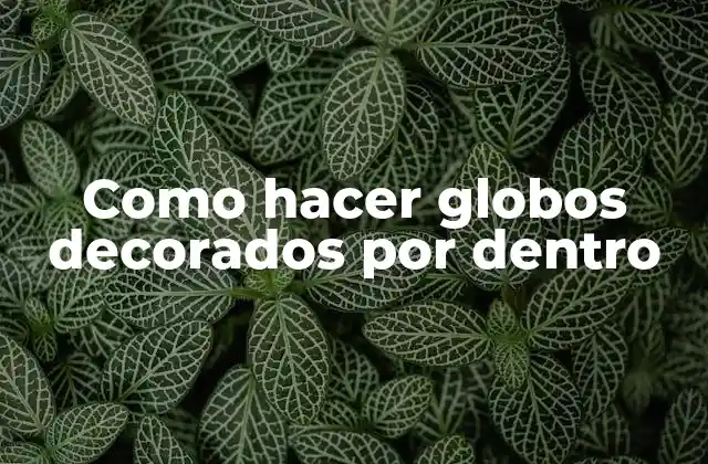 Como Hacer Globos Decorados por Dentro