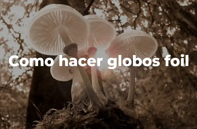 Como Hacer Globos Foil