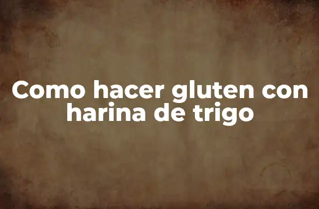 Como Hacer Gluten con Harina de Trigo