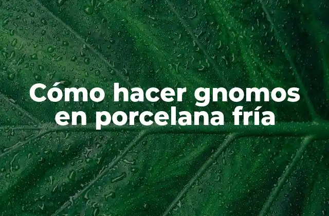 Cómo Hacer Gnomos en Porcelana Fría