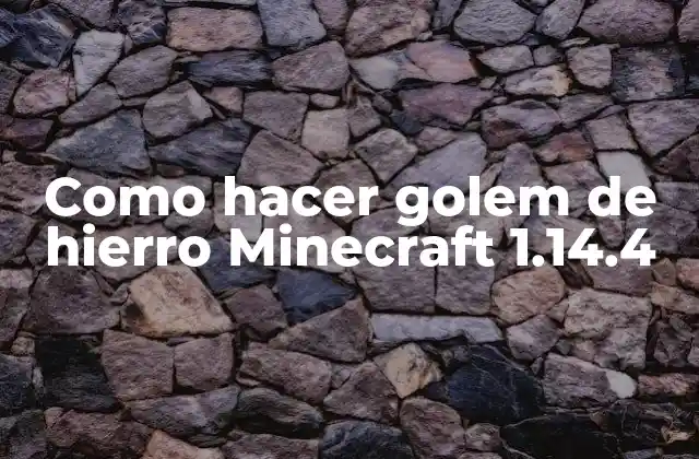 Como Hacer Golem de Hierro Minecraft 1.14.4